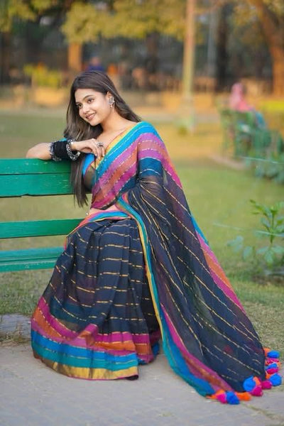 Midnight Rainbow Designer Saree